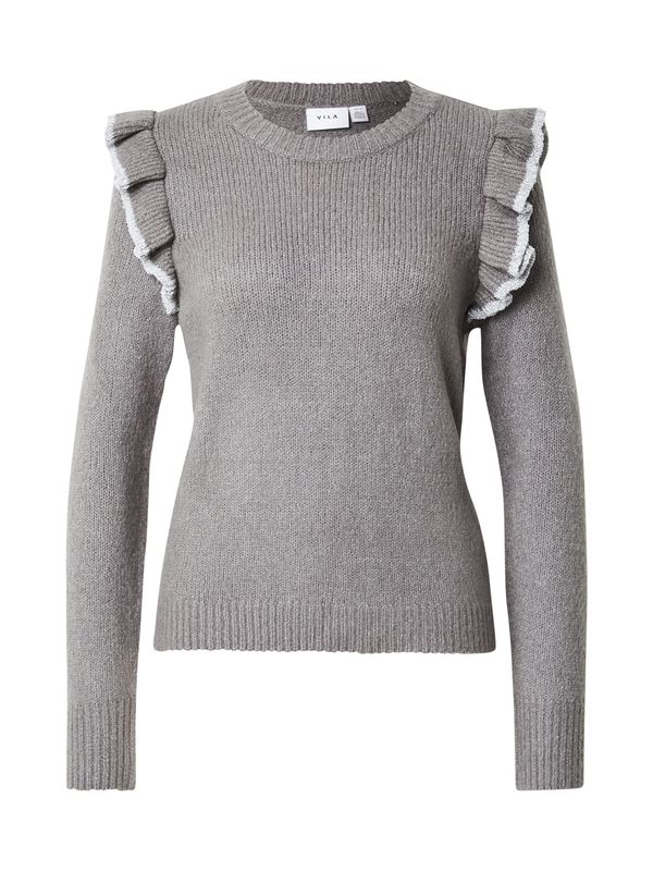 VILA VILA Pulover 'VINanzy'  siva melange / srebro