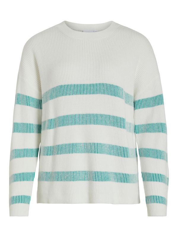 VILA VILA Pulover  žad / bijela melange