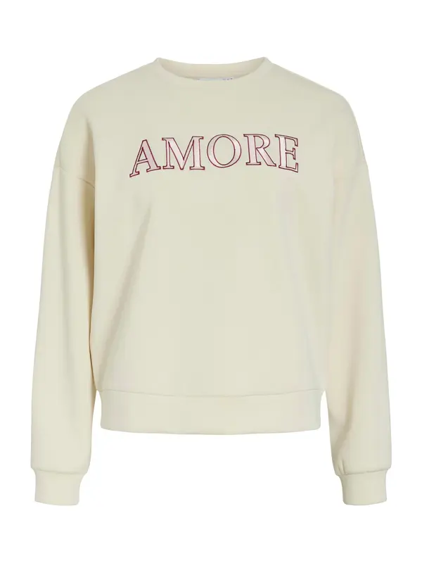 VILA VILA Sweater majica 'VIReflect Love'  boja pijeska / patlidžan / rosé