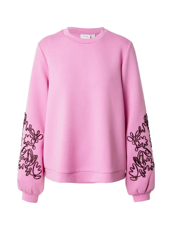 VILA VILA Sweater majica 'VISIFFI'  sivkasto ljubičasta (mauve) / crna