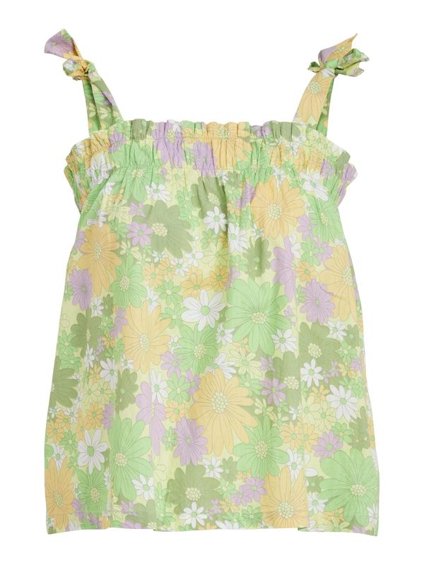 VILA VILA Top 'MACCY'  svijetložuta / svijetlozelena / svijetloljubičasta / pastelno narančasta