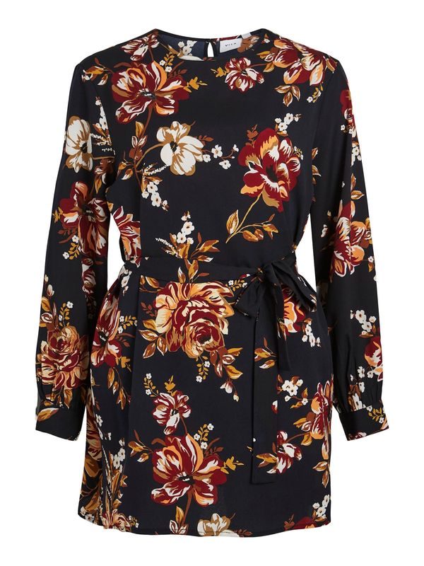 VILA VILA Tunika 'MELLY'  mornarsko plava / svijetlosmeđa / boja vina / bijela