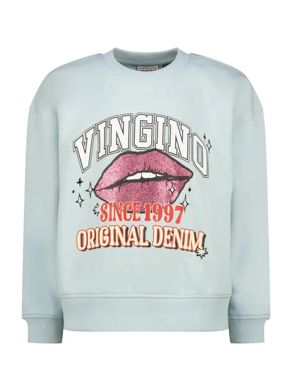 VINGINO VINGINO Sweater majica 'Nisanne'  svijetloplava / roza / crvena / crna