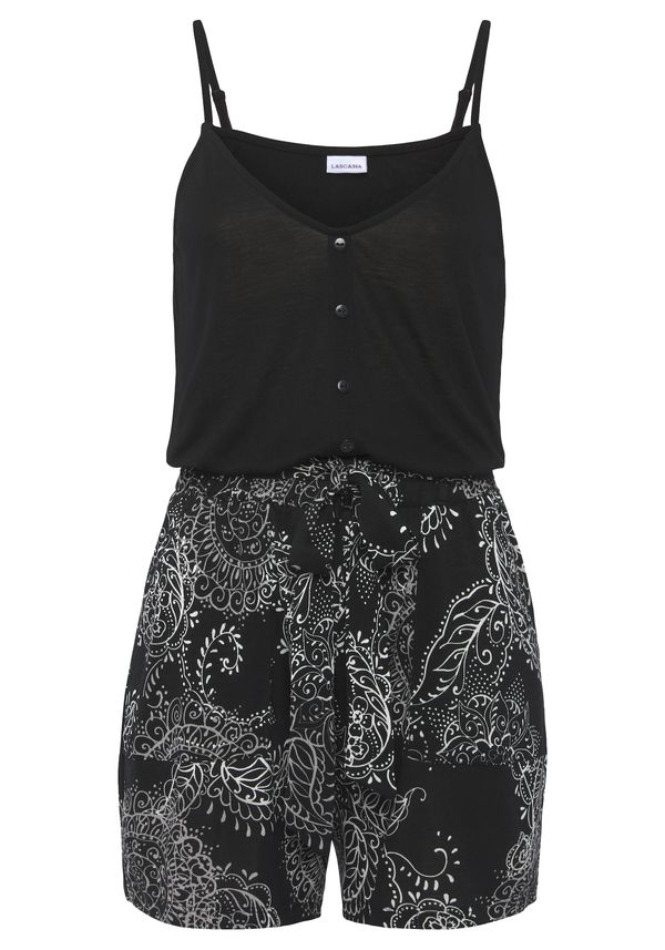 VIVANCE VIVANCE Jednodijelna pidžama  crna / bijela