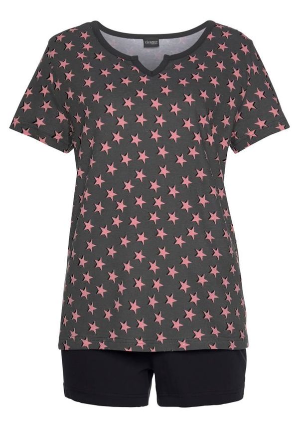 VIVANCE VIVANCE Kratke hlače za spavanje  bordo / crna