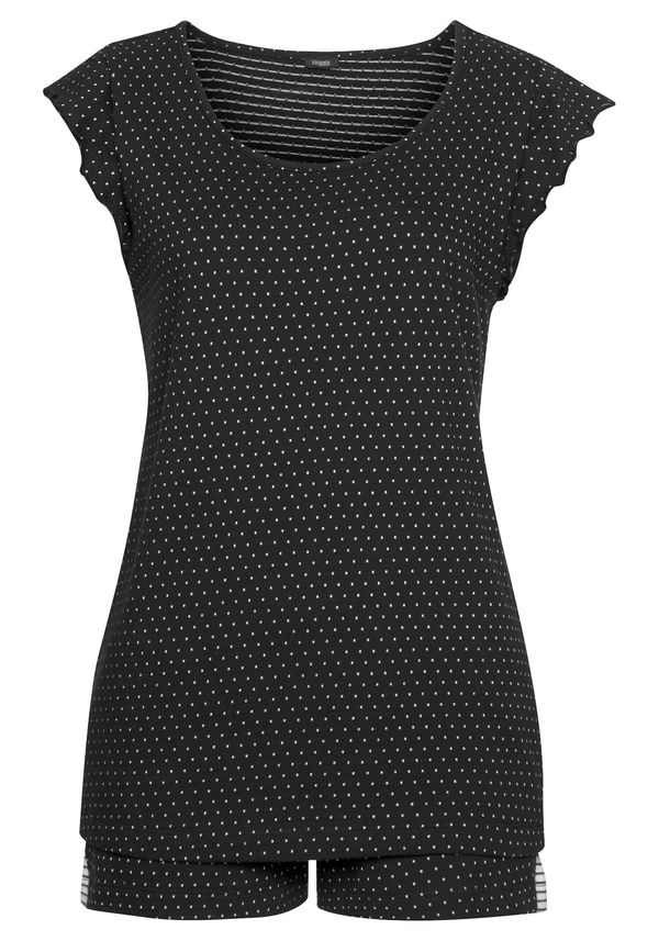 VIVANCE VIVANCE Kratke hlače za spavanje  crna / bijela