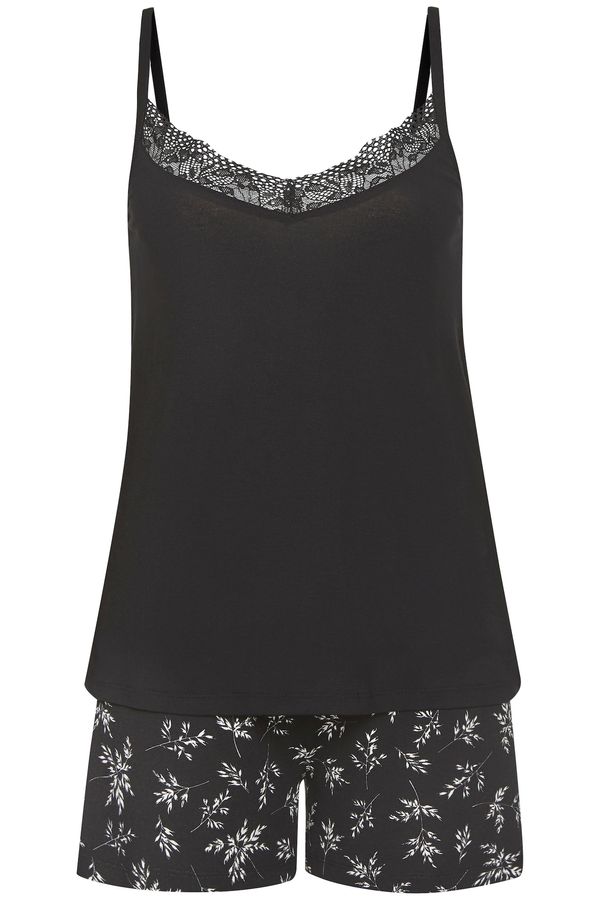 VIVANCE VIVANCE Kratke hlače za spavanje  crna / prljavo bijela