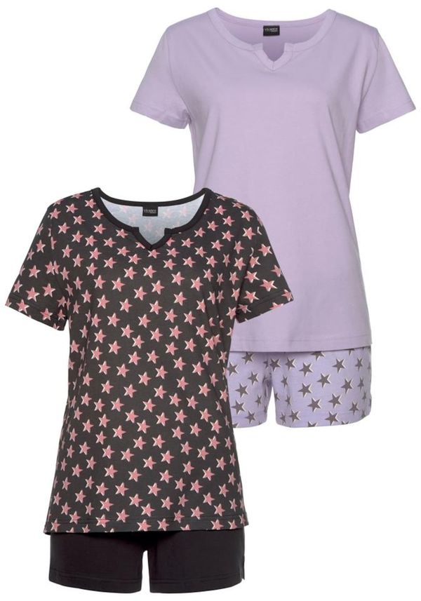 VIVANCE VIVANCE Kratke hlače za spavanje  lila / svijetloroza / crna
