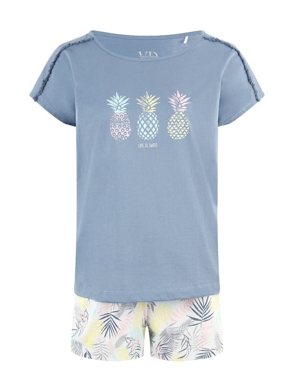 VIVANCE VIVANCE Kratke hlače za spavanje 'Pineapple'  plava / miks boja