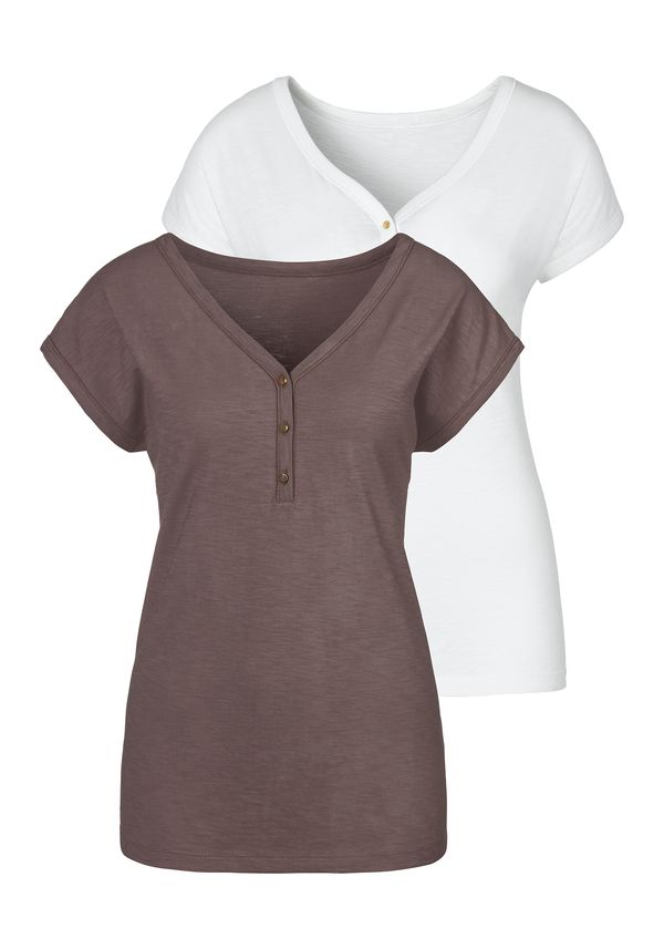 VIVANCE VIVANCE Majica  moka smeđa / bijela