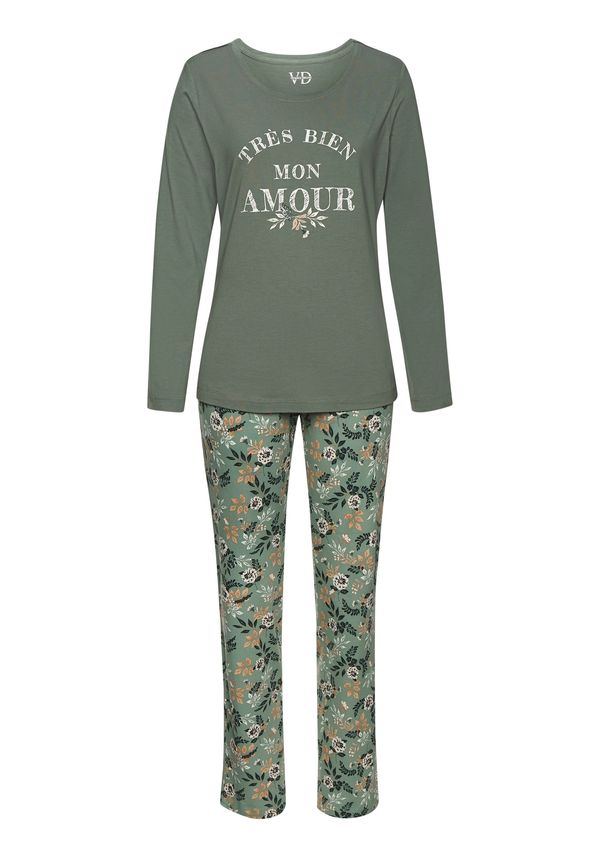 VIVANCE VIVANCE Pidžama  boja devine dlake (camel) / menta / žad / bijela