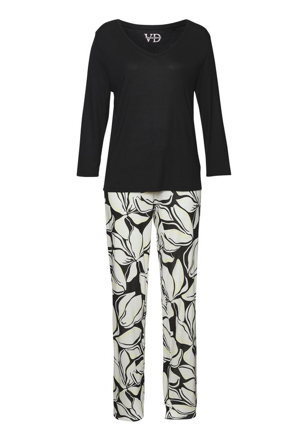 VIVANCE VIVANCE Pidžama  crna / bijela