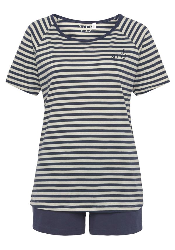 VIVANCE VIVANCE Pidžama 'Dreams'  morsko plava / vuneno bijela