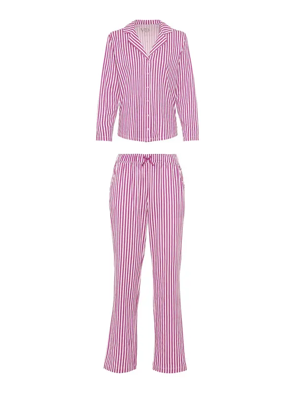 VIVANCE VIVANCE Pidžama 'Dreams'  sivkasto ljubičasta (mauve) / bijela
