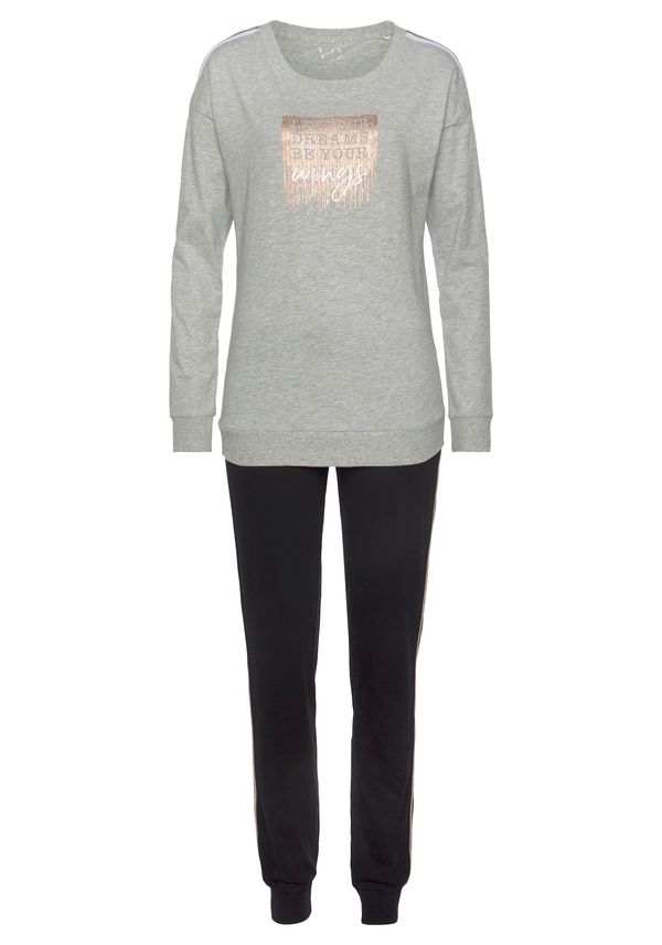 VIVANCE VIVANCE Pidžama 'Dreams'  zlatna / siva / crna