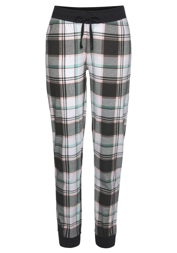 VIVANCE VIVANCE Pidžama hlače  smeđa / bijela