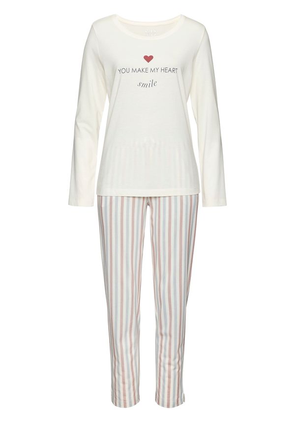 VIVANCE VIVANCE Pidžama  svijetloplava / prljavo roza / bijela