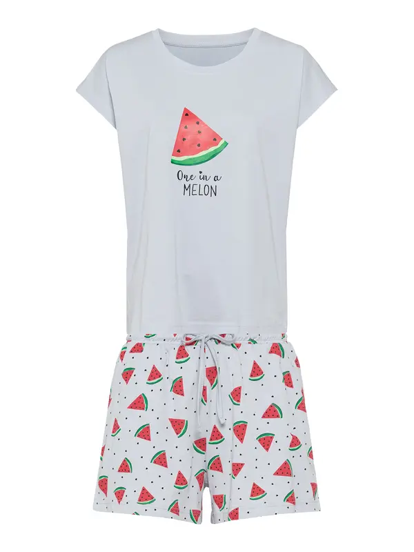 VIVANCE VIVANCE Pidžama 'VD fruits'  siva / crvena
