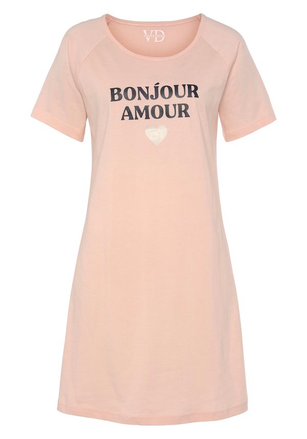 VIVANCE VIVANCE Spavaćica košulja  boja pijeska / noćno plava / puder roza