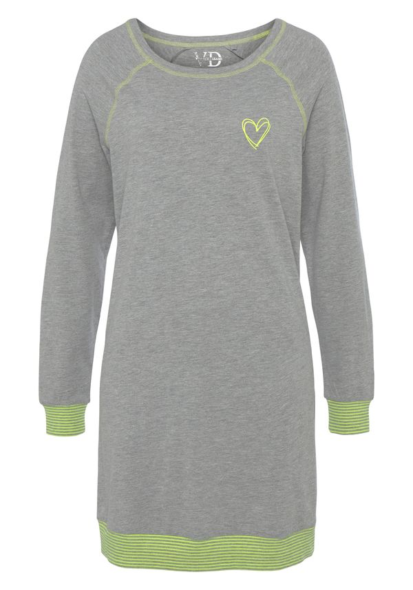 VIVANCE VIVANCE Spavaćica košulja 'Dreams'  siva melange / limeta