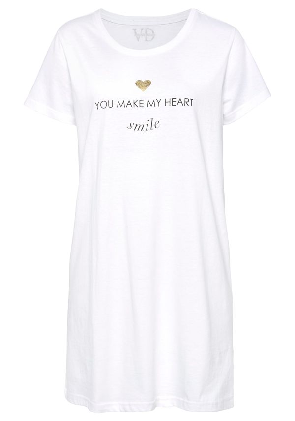 VIVANCE VIVANCE Spavaćica košulja 'Dreams'  zlatna / crna / bijela