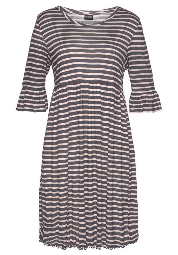 VIVANCE VIVANCE Spavaćica košulja  siva / bijela