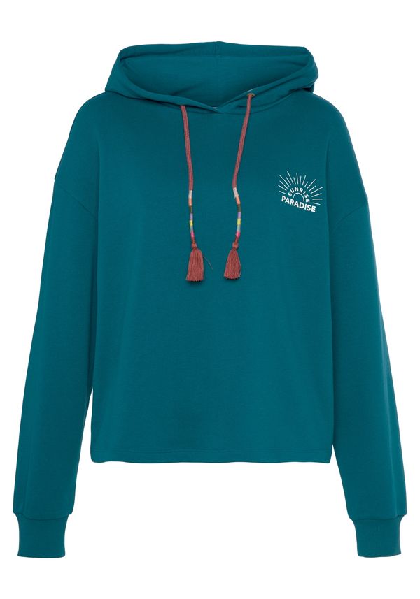 VIVANCE VIVANCE Sweater majica  petrol / bijela