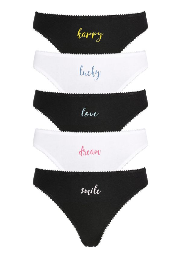 VIVANCE VIVANCE Tanga gaćice  miks boja / crna / bijela