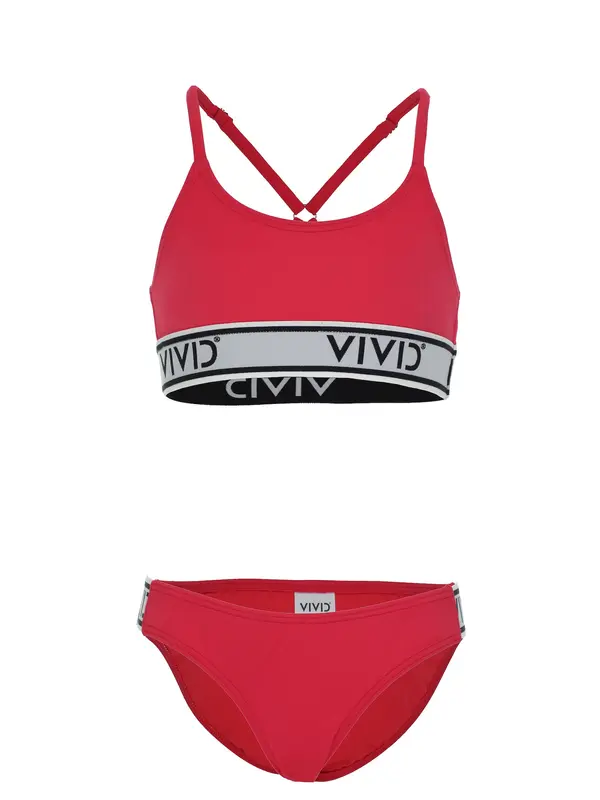 VIVID VIVID Jednodijelni kupaći kostim  siva / crvena / crna melange