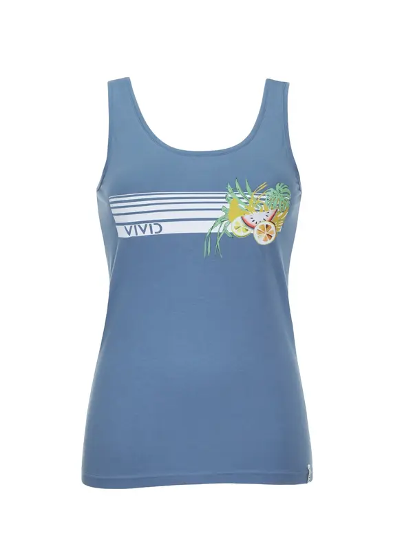 VIVID VIVID Top  sivkasto plava / limun / bijela