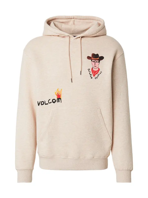 Volcom Volcom Sweater majica 'MICKEY MASON'  bež melange / narančasta / crvena / crna
