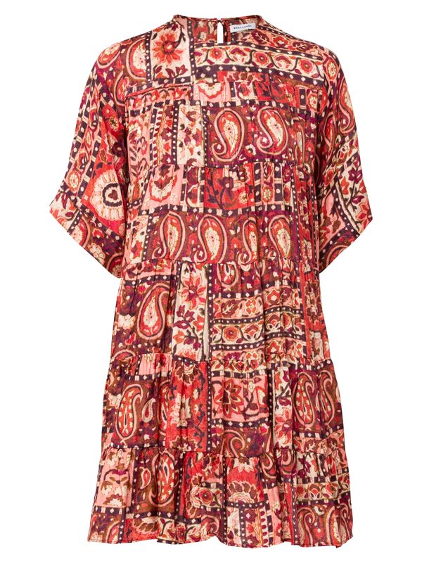 Warehouse Warehouse Haljina  bež / smeđa / crvena / tamno crvena