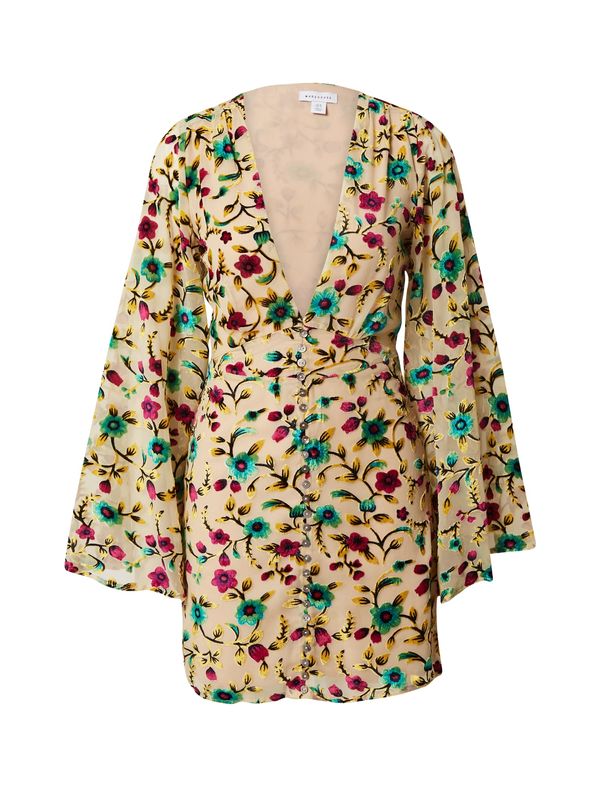 Warehouse Warehouse Haljina  boja devine dlake (camel) / limeta zelena / klasično crvena / crna