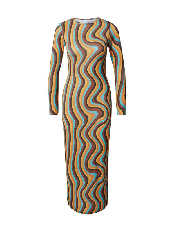 Warehouse Warehouse Haljina  nebesko plava / smeđa / med / crna