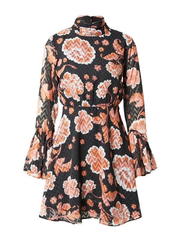 Warehouse Warehouse Haljina  tamo siva / narančasta / crna / bijela