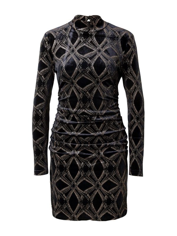 Warehouse Warehouse Haljina  zlatna / crna