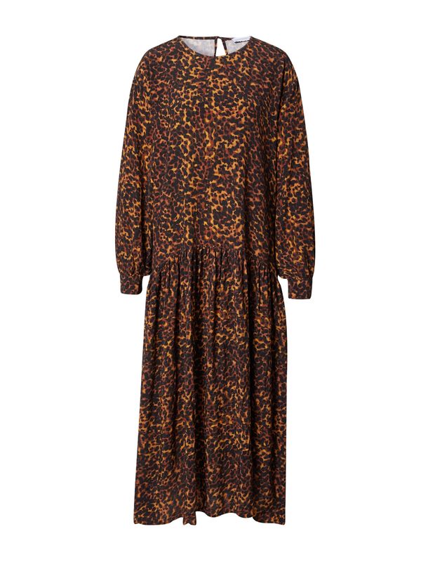 Warehouse Warehouse Košulja haljina  karamela / konjak / crna