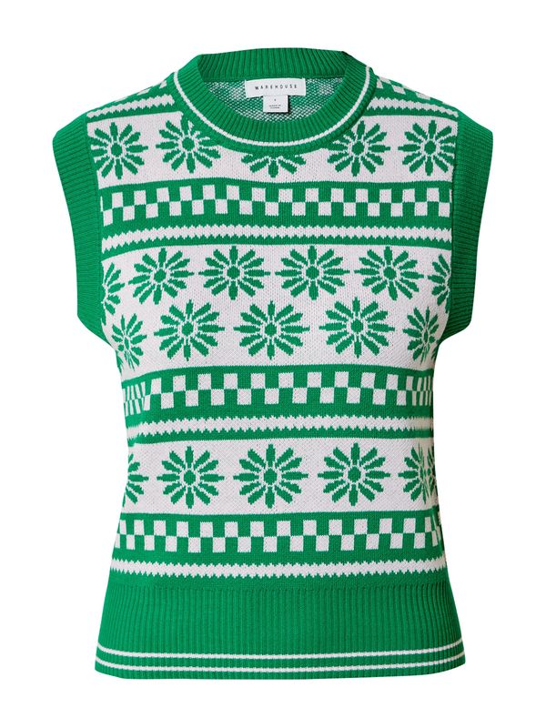 Warehouse Warehouse Pulover  zelena / bijela