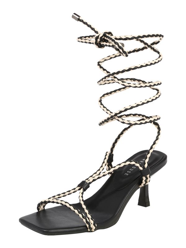 Warehouse Warehouse Sandale s remenčićima  bež / crna