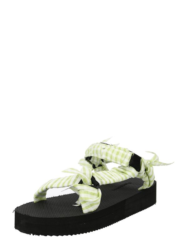 Warehouse Warehouse Sandale  svijetlozelena / prljavo bijela