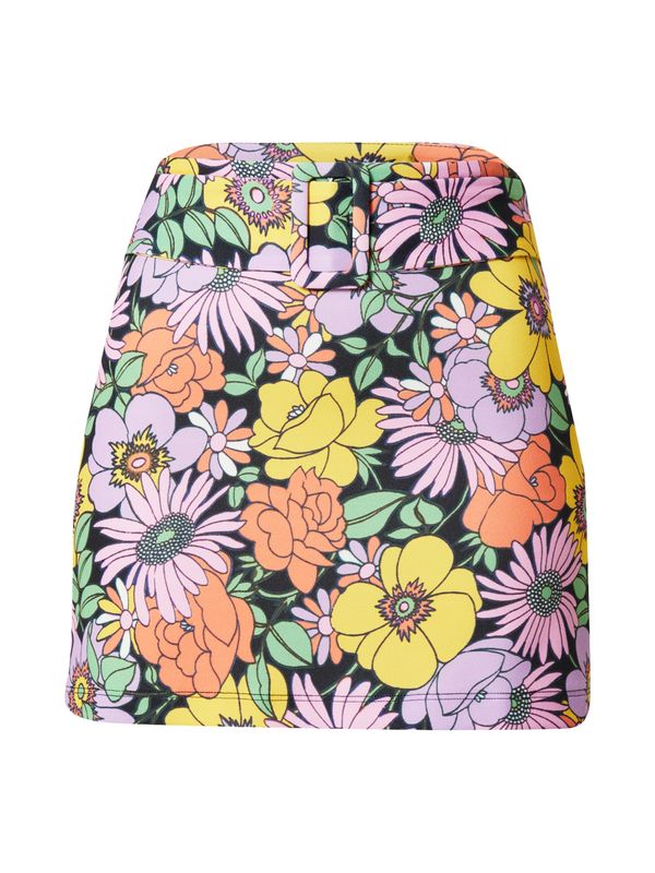 Warehouse Warehouse Suknja  svijetlozelena / svijetloljubičasta / narančasta / roza / crna