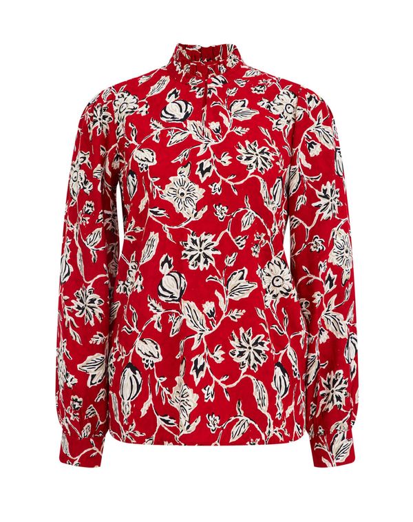 WE Fashion WE Fashion Bluza  bež / crvena / crna / bijela