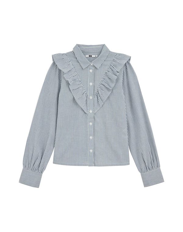 WE Fashion WE Fashion Bluza  golublje plava / bijela