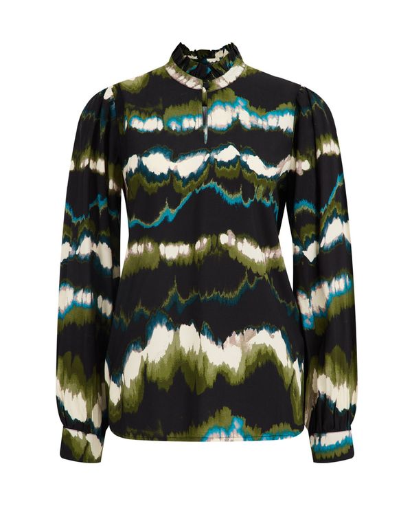 WE Fashion WE Fashion Bluza  plava / tirkiz / zelena / crna