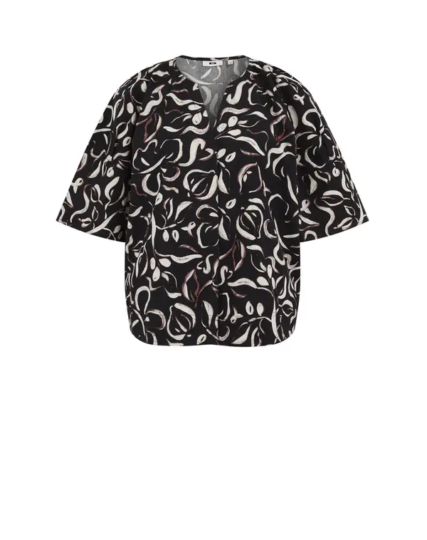 WE Fashion WE Fashion Bluza  smeđa / crna / bijela