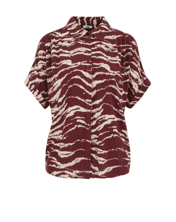 WE Fashion WE Fashion Bluza  tamno crvena / bijela