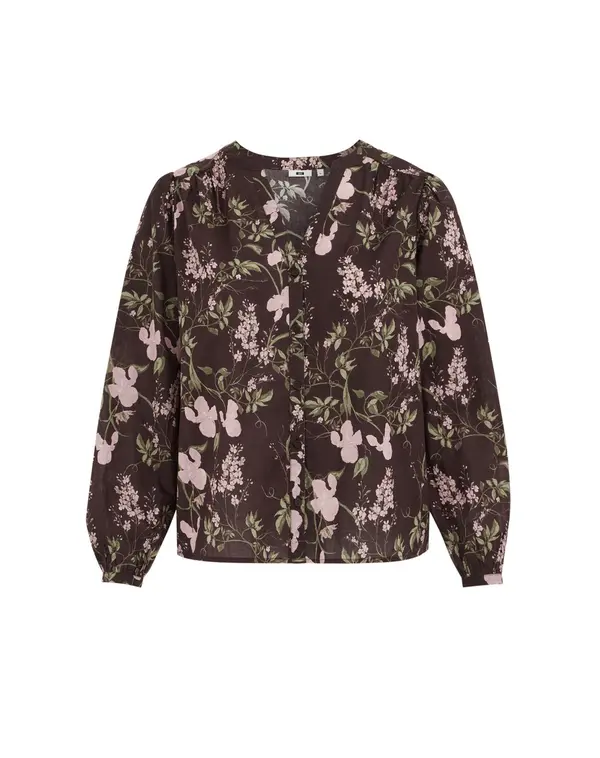 WE Fashion WE Fashion Bluza  tamno smeđa / zelena / roza