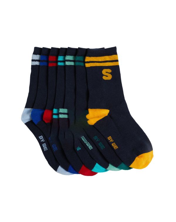 WE Fashion WE Fashion Čarape  morsko plava / tirkiz / zlatno žuta / crvena