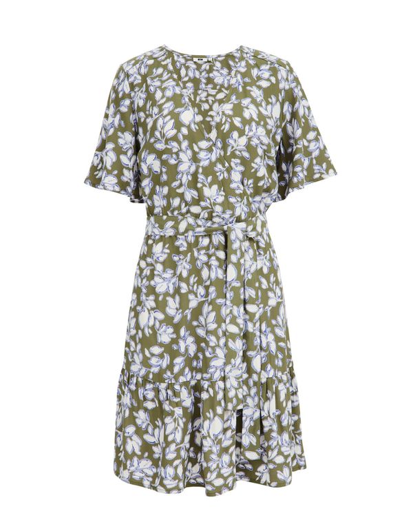 WE Fashion WE Fashion Haljina  golublje plava / maslinasta / bijela