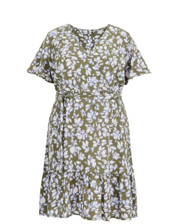 WE Fashion WE Fashion Haljina  maslinasta / ljubičasto plava / bijela